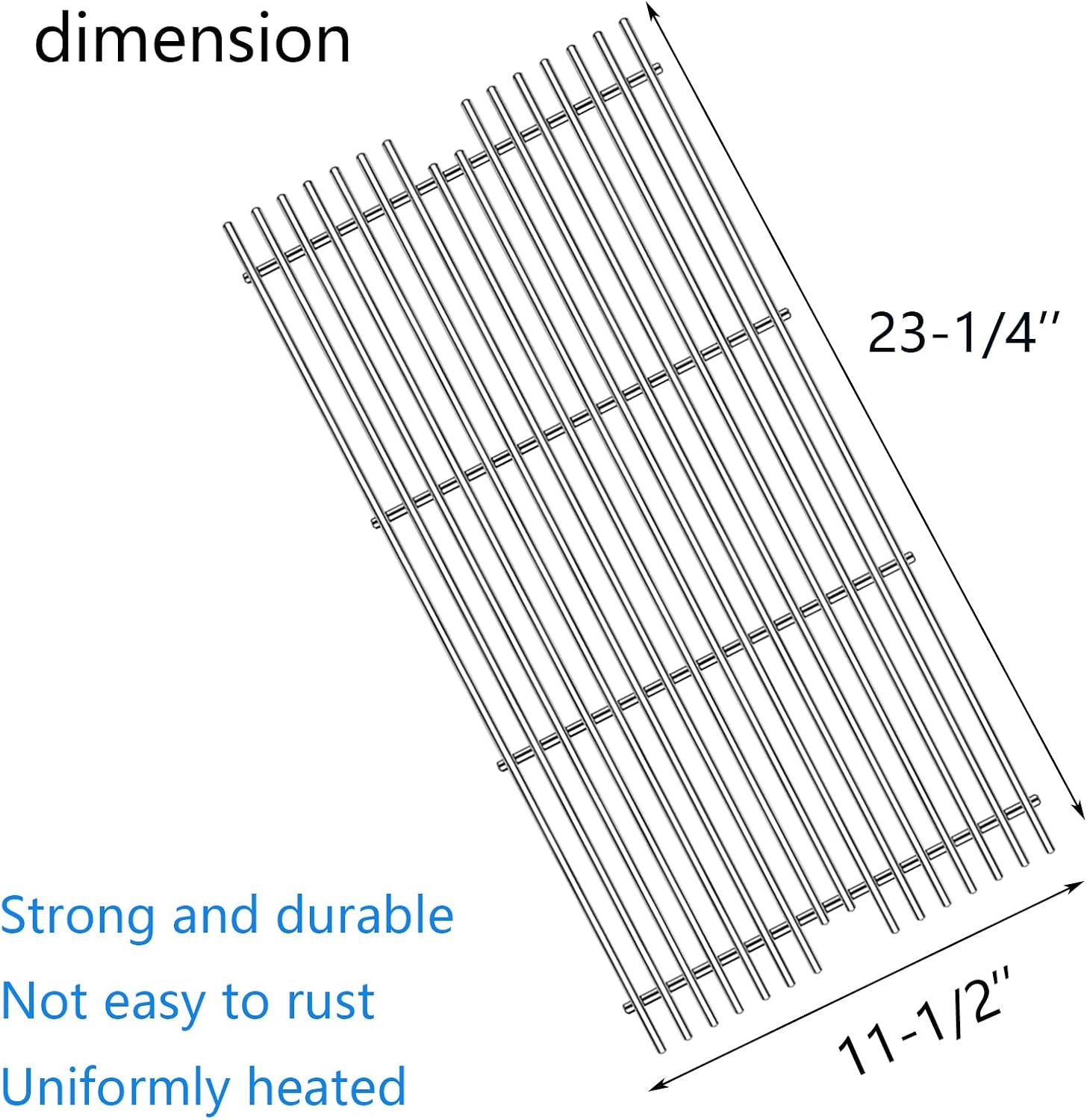 S911 Stainless Steel 3 Pack Cooking Grids Grates for Viking VGBQ 30" T, VGBQ 41" T, VGBQ 53" T Series Gas Grill 23-1/4" x 11 1/2"