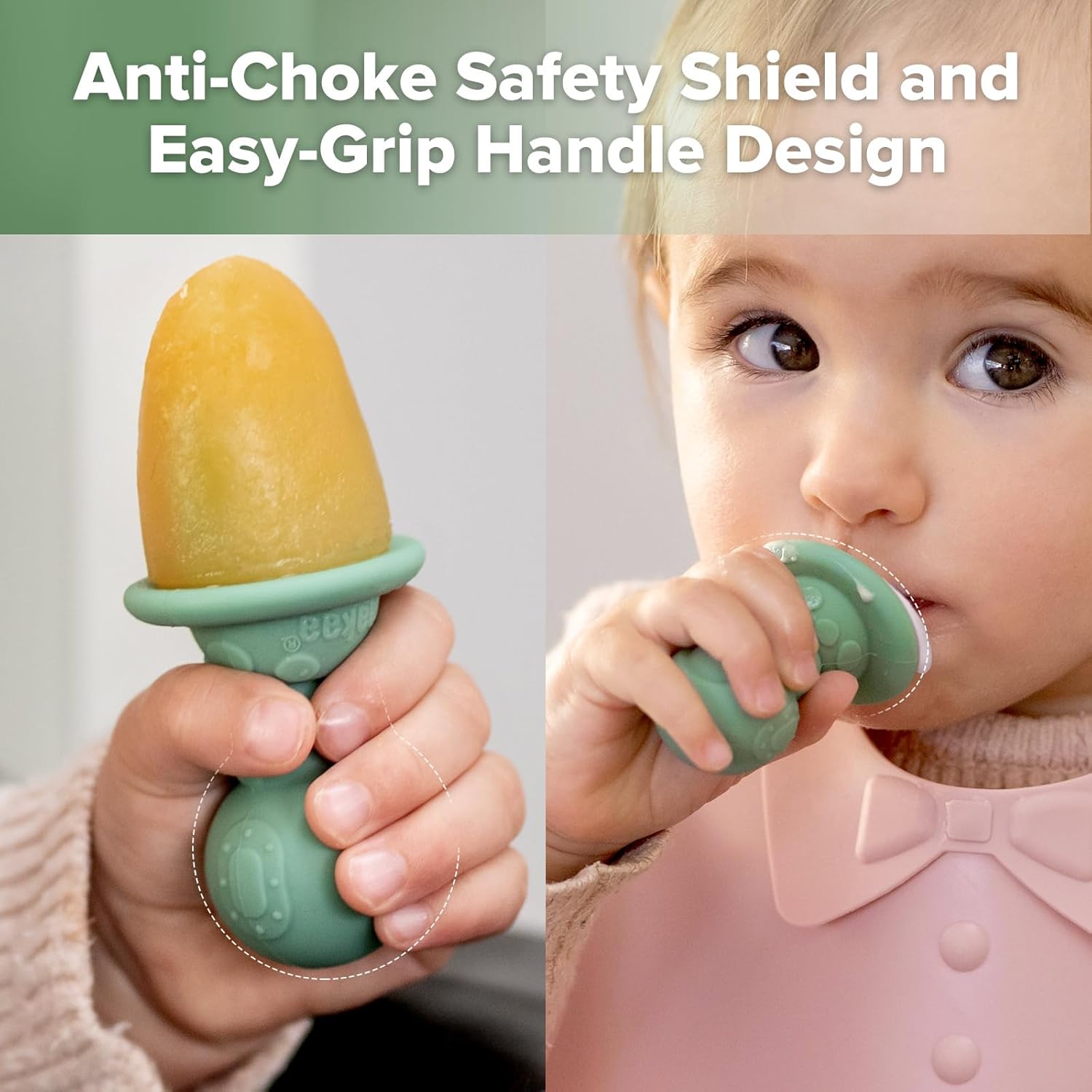 Haakaa Astronaut Ice Pop Mould Set – Mini Silicone Breastmilk Popsicle Molds with Sticks, Anti-Choking Design, Ideal for Baby Teething Relief, Frozen Breastmilk Treat Maker for Infant