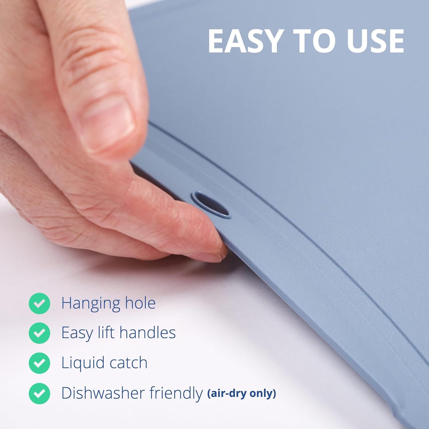 Blue Ginkgo TPU Cutting Mats [Set of 3] – Korean-Made Flexible, Knife-Friendly, Durable Kitchen Cutting Boards (Red, Blue, Yellow)