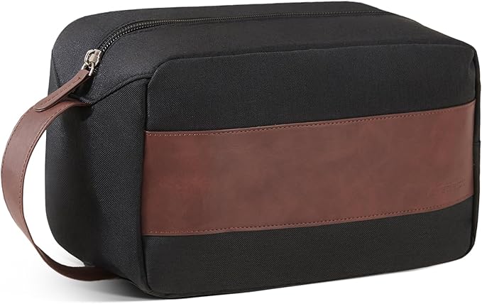 Vorspack Travel Toiletry Bag - Large Toiletry Bag for Men Water Resistant Dopp Kit Skincare Bag Travel Bag for Toiletries - Black