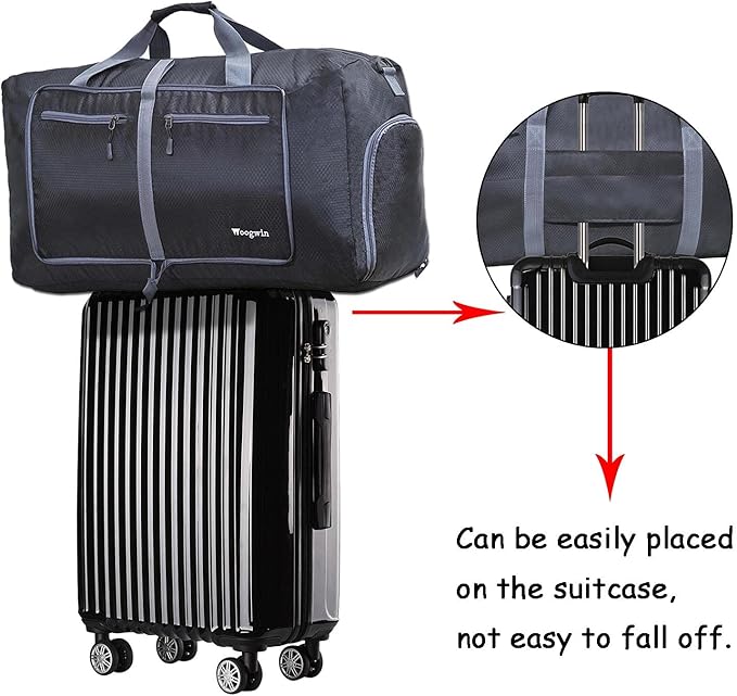 Woogwin Travel Duffel Bag Large Foldable Waterproof Overnight Bag for Beach Swim Bags Pool Sports Gym