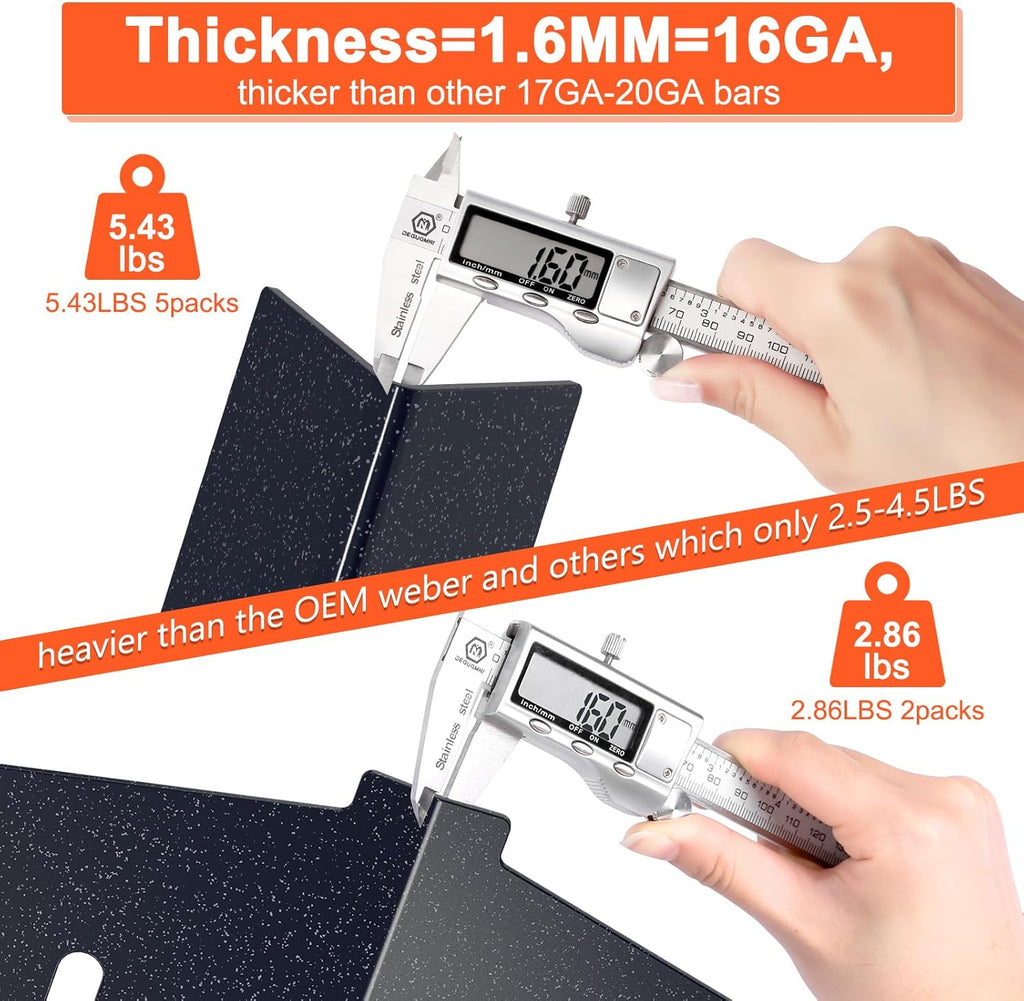 Genesis Grill Parts for Weber Genesis 300 Grills with Front Control Knob, Genesis E310 S310 E/S320 E/S330, Grill Grates 7524 7528, Flavorizer Bars & Heat Deflectors for Weber 7621 7620 65505