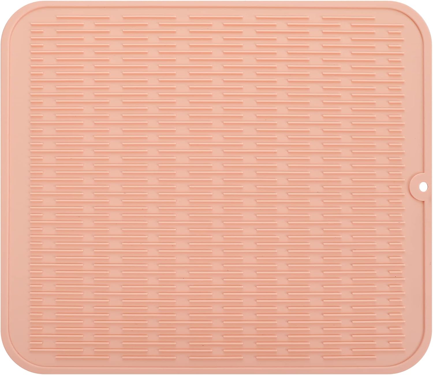 Silicone Dish Drying Mat for Multiple Usage,Easy clean,Eco-friendly,Heat-resistant Silicone Mat for Kitchen Counter or Sink,Refrigerator or Drawer Liner Pink XL 18 inches x 16 inches