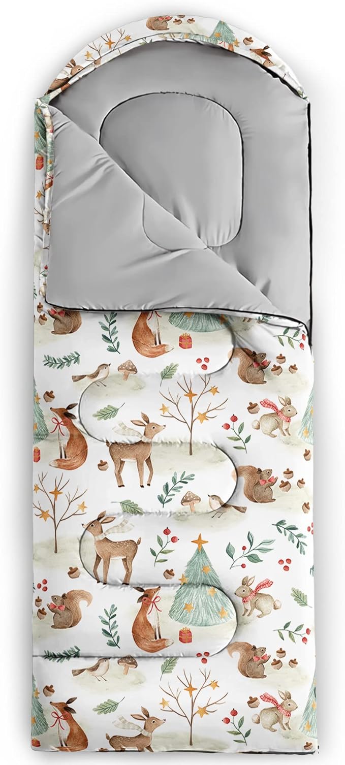 QOOMO Camping Sleeping Bags,3 Season Warm & Cool Weather,Lightweight,Waterproof Sleeping Bags for Adults & Kids,Traveling,and Outdoors,Camping Gear Equipment