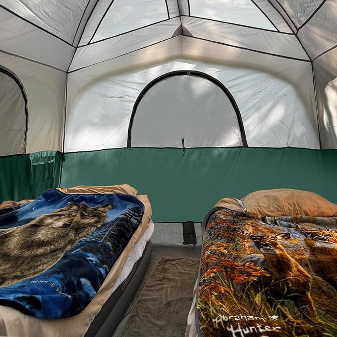 UNP Tents 6 Person Waterproof Windproof Easy Setup,Double Layer Family Camping Tent with 1 Mesh Door & 5 Large Mesh Windows -10'X9'X78in(H)