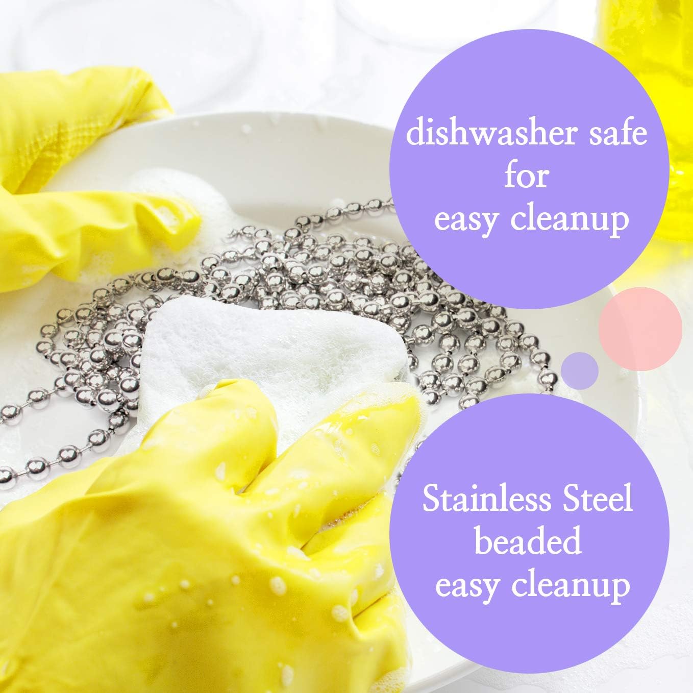 Durable Baking Supplies: Stainless Steel Chain Pie Weights, Reusable and Easy to Clean, Odorless, Safe Pie Weights for Pie Crusts, Oven Safe Baking Beads (6 feet)