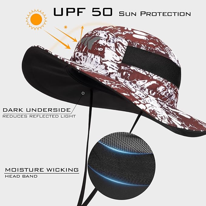 KastKing Sol Armis UPF 50 Boonie Hat - Sun Protection, Fishing, Beach & Hiking, Paddling, Rowing, Kayaking
