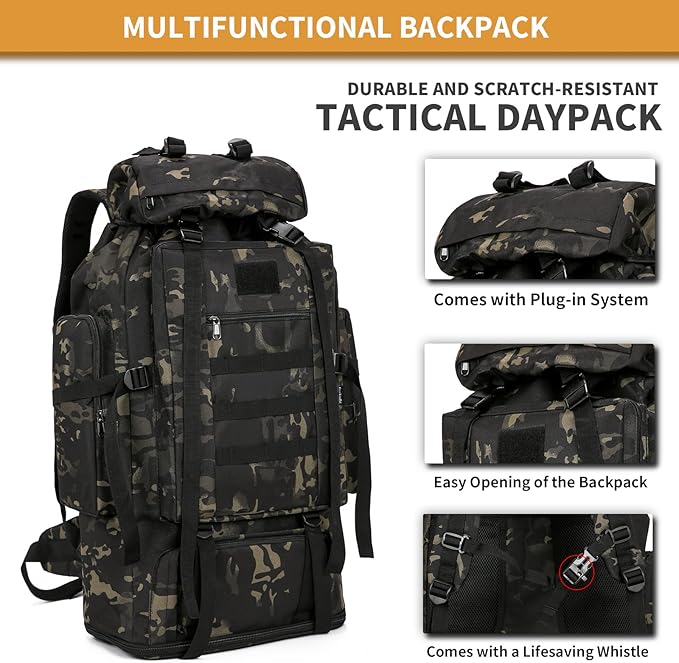 100L Camping Hiking Military Tactical Backpack Outdoor Climbing Sport Bags for Camping,Backpacking