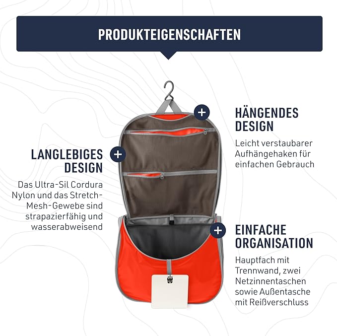 Sea to Summit TravellingLight Hanging Toiletry Bag, Travel Organizer for Men and Women