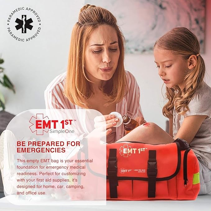 EMT 1st Emergency Responder First Aid Kit | Medical Trauma Bag for Disaster Preparedness | Perfect for Wilderness, Camping, Home, Car, & Office | Our Lightweight Kits Come with 40 Unique Items