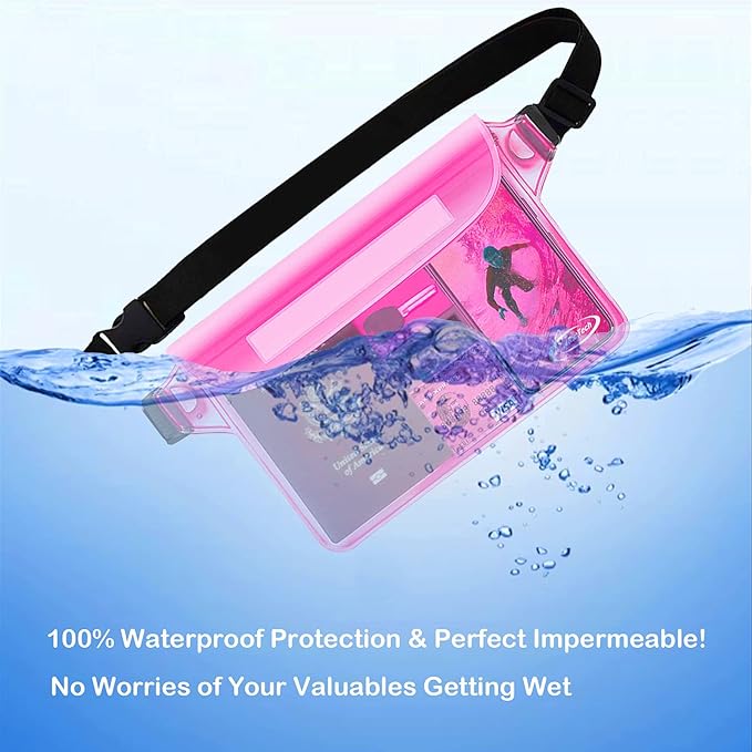 AiRunTech Waterproof Sling Shoulder Bag for Women Men, Amusement Theme Park Mexico Cancun Vacation Essentials Accessories Must Haves,Waterproof Pouch for Phone Passport Wallet Purse with Waist Strap