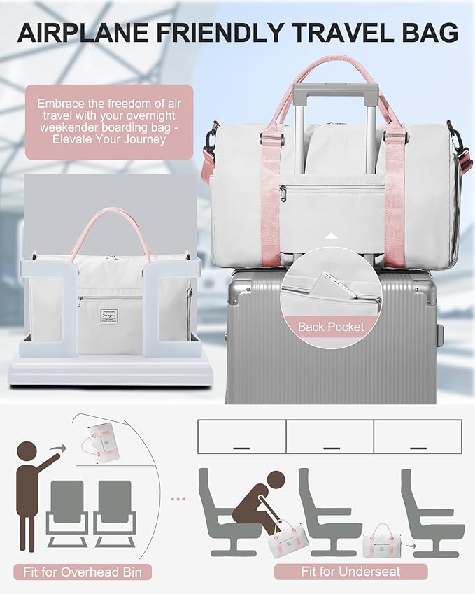 Gym Bag Womens,Travel Duffel Carry on Bag Sport Tote Bag Weekend Overnight Bag