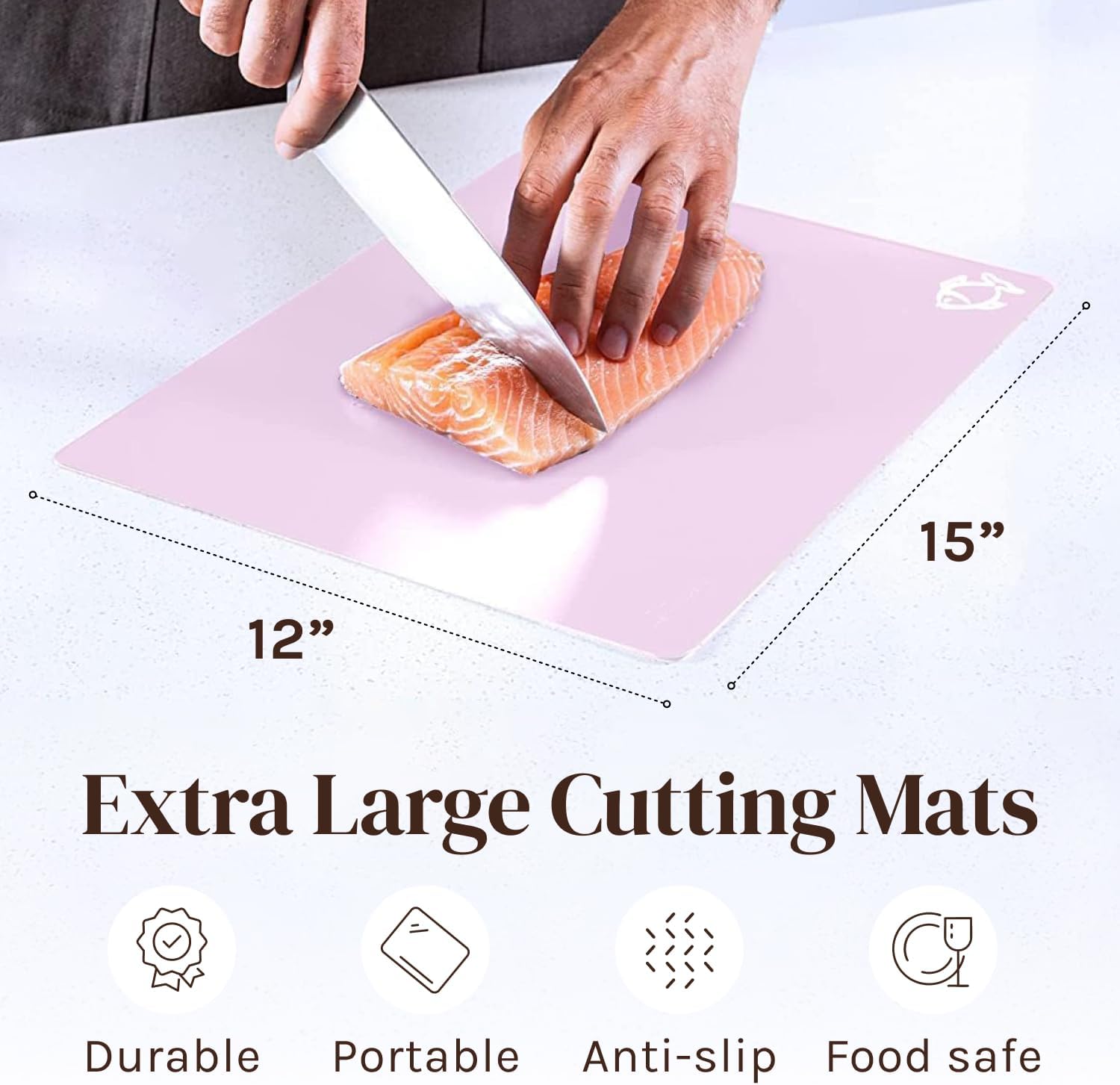 Extra Thick Pastel Flexible Plastic Cutting Board Mats with Food Icons & EZ-Grip Waffle Back, (Set of 6) Dishwasher Safe. Cutting Boards For Kitchen, Cutting Mat, Plastic Cutting Boards