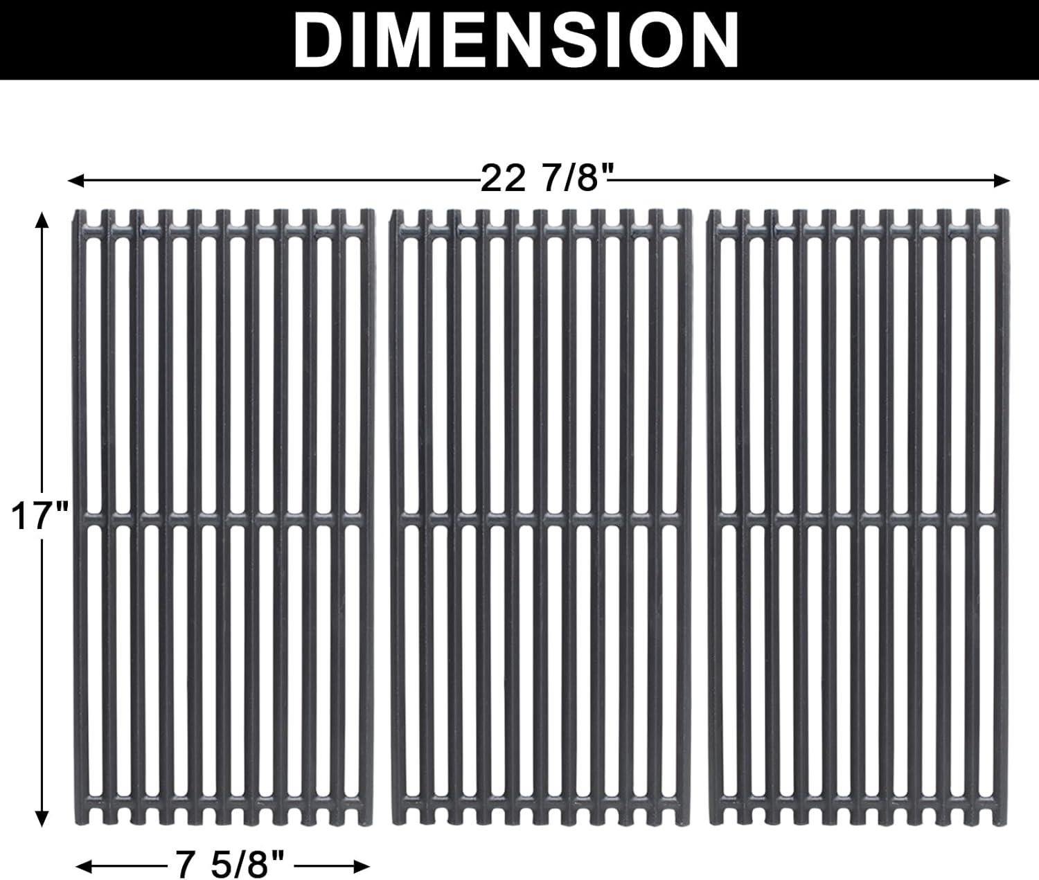 17" Cast Iron Grill Grates for Charbroil Commercial Infrared G466-0025-W1, Grate Replacement Parts for Charbroil 463242515 466242515 466242615 463242516 463243016 466242516 463367016