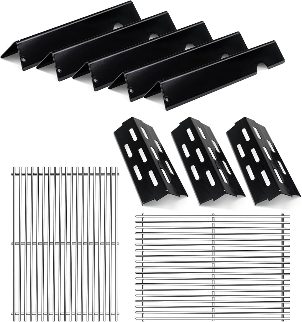 Stainless Steel Grill Grates for Weber Genesis ii Grill Parts 66032 Porcelain Enameled Flavorizer Bars Heat Deflector for Weber Genesis ii E-310 E-315 E-335 S-335 300 Series GS4 Grill Parts