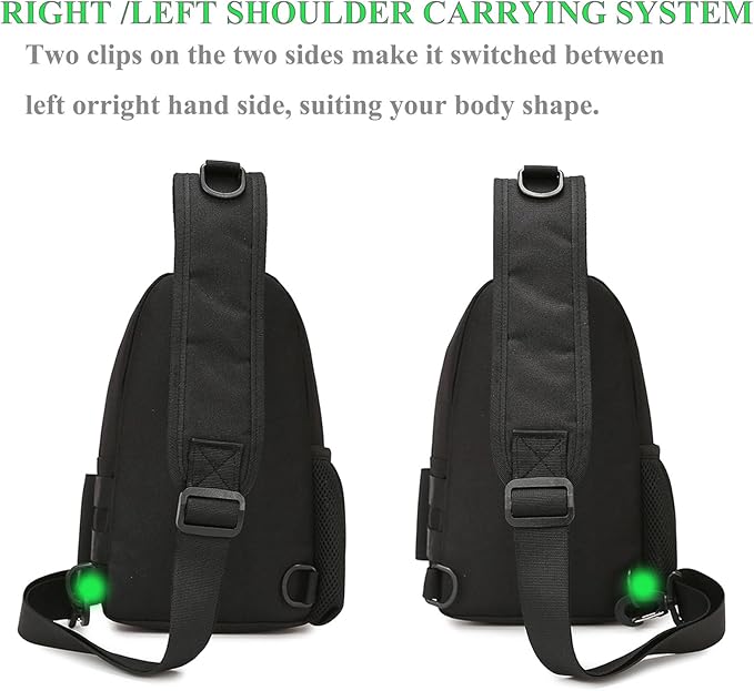 Fishing Sling Bag - Small Fishing Tackle Storage Bags with Rod Holder (Green Camo)