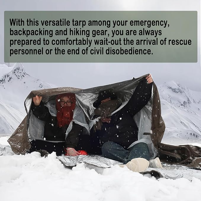 GOLDCAMP Bushcraft Emergency Camping Tarp，70D Nylon 10X13.2FT Hammock Rain Fly ，UV 50+ and PU15000mm Tent Tarp Shelter Canopy，Heavy Duty Multifunctional Sun Shade Essentials for Hiking (10X13.2ft)