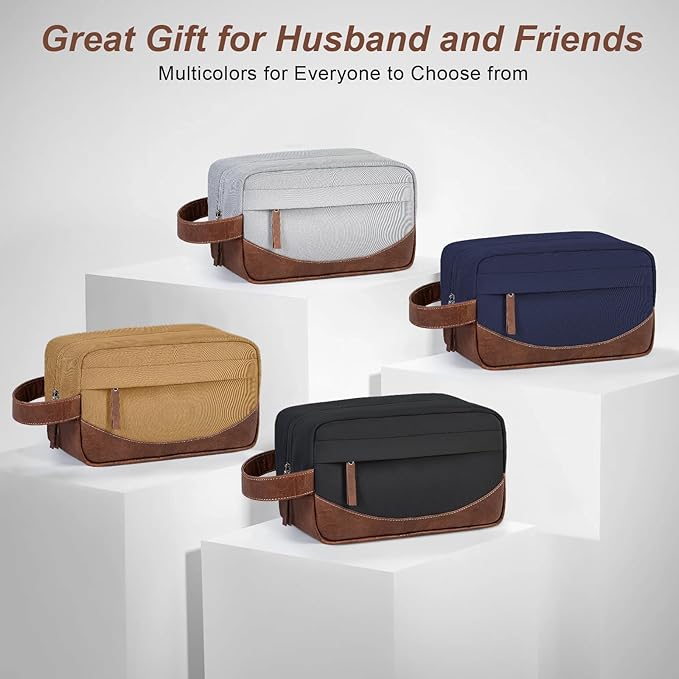 Travel Toiletry Bag for Men, Hanging Toiletry Organizer, Water Resistant Shaving Kit with Large Capacity for Travel Accessories - Navy Blue