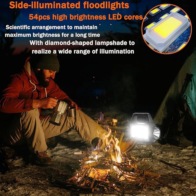 Wednesday Solar Flashlights for Emergencies,LED Solar Camping Lights,Multi-Functional Flashlights for Emergencies,Solar + USB Dual Charging Perfect for Power Outages,Outdoor Camping,and Hiking-2PCS