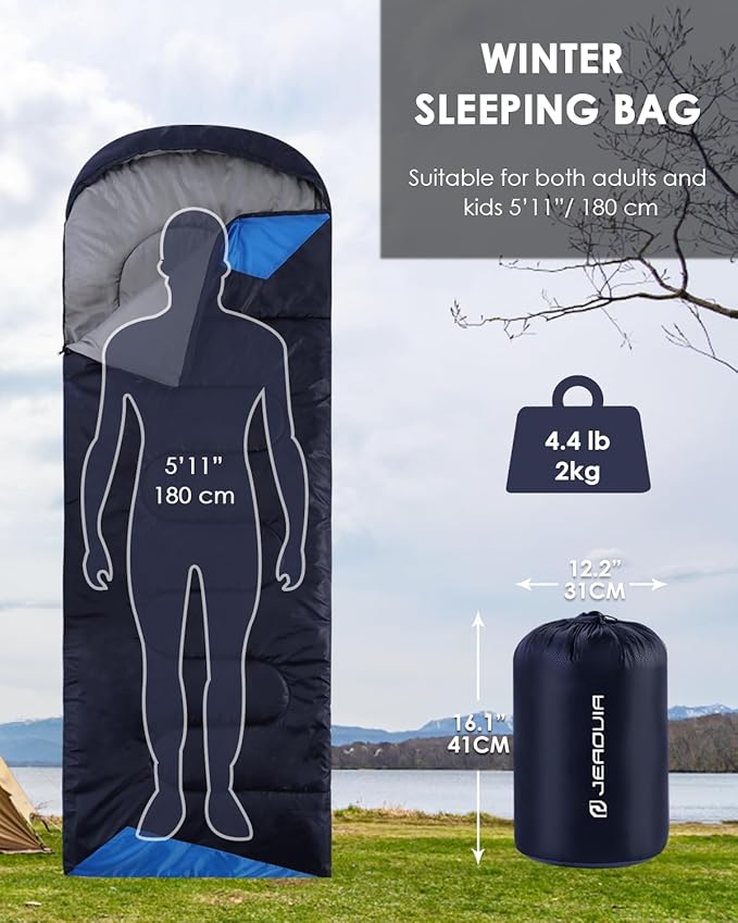 Sleeping Bags for Adults Backpacking Lightweight Waterproof- Cold Weather Sleeping Bag for Girls Boys Mens for Warm Camping Hiking Outdoor Travel Hunting with Compression Bags
