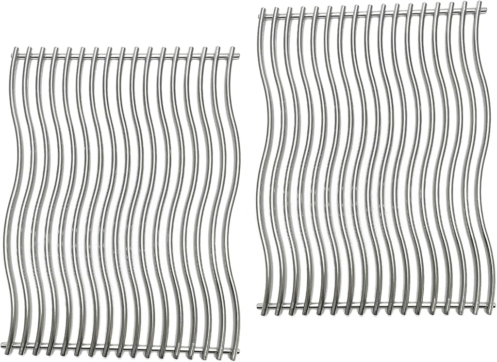 17-3/4" Stainless Steel 2 Waved Cooking Grids Grates Replacement Parts for Napoleon Prestige 500, Pro 500, LEX 485, Gas Grill S83011