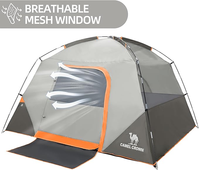 CAMEL CROWN Tents for Camping 4/8 Person Waterproof Quick Setup Folding Outdoor Backpacking Tents 4 People Family Hiking