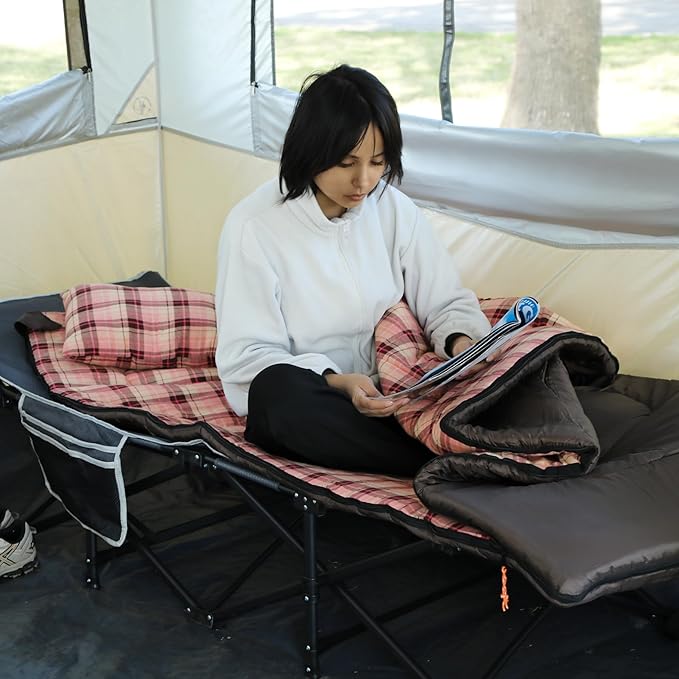 REDCAMP Cotton Flannel Sleeping Bag for Camping Backpacking, Adults Cold Weather Envelope Sleeping Bags with 2/3/4lbs Filling