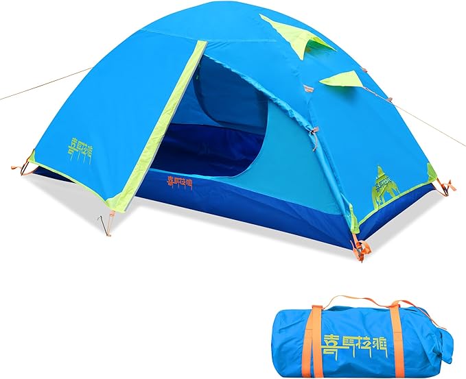 Himalaya 1/2 Person Camping Tent, 4 Season Tent Backpacking Winter Tent Waterproof Windproof Lightweight Portable PU5000 for Outdoor Camping Cold Weather Hiking Mountaineering