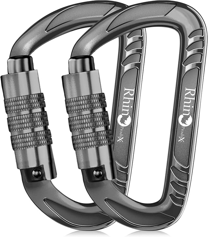 12kN (2697 lbs) Heavy Duty, Locking, Auto Locking, Wiregate Carabiner Clips, for Securing Pets, Outdoor, Camping, Hiking, Hammock, Dog Leash Harness, Keychains