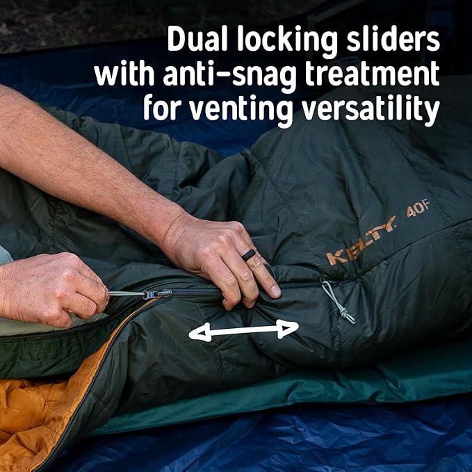 Kelty Cosmic Synthetic Fill 20 Degree Backpacking Sleeping Bag – Compression Straps, Stuff Sack Included