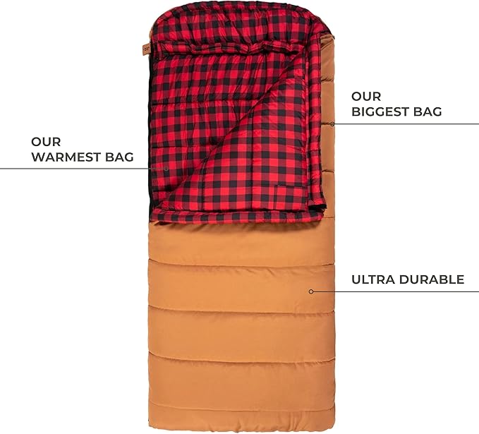 TETON Sports Deer Hunter -35F and 0F Degree Sleeping Bag. Warm and Comfortable Camping Sleeping Bags, Teton Tough Canvas Shell for Camping, Hunting, and Cold Weather