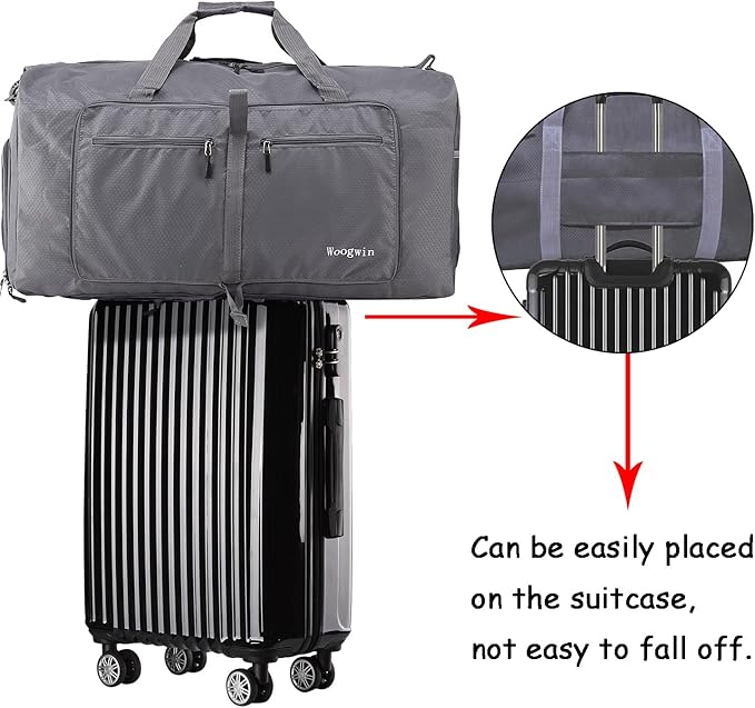 Woogwin Travel Duffel Bag Large Foldable Waterproof Overnight Bag for Beach Swim Bags Pool Sports Gym