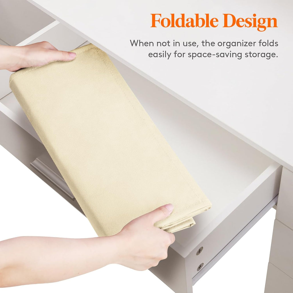 Lifewit 1 Pack Over the Door Organizer, 5 Shelf Clear Window Hanging Storage with 4 Mesh Side Pockets, Anti Tilt 40 lbs Load Behind Door for Pantry, Nursery, Bathroom, Bedroom, Kitchen, Dorm, Beige