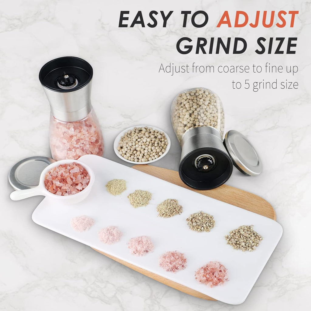 Original Stainless Steel Salt or Pepper Grinder - Top Spice Mill with Ceramic Blades, Brushed Stainless Steel and Adjustable Coarseness By Pepper Grinder （Single Package）
