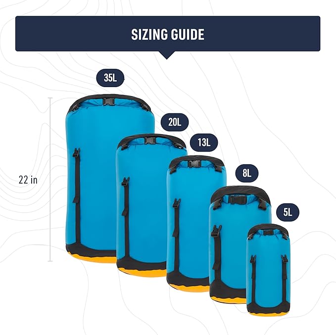 Sea to Summit eVac Compression Dry Bag, Waterproof Compression Sack, 35 Liter, High Rise Grey