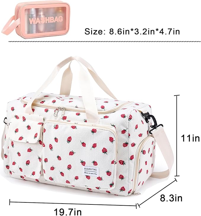 Small Gym Bag for Women, Travel Duffle Bag Carry On Weekender Bag with Shoe Compartment