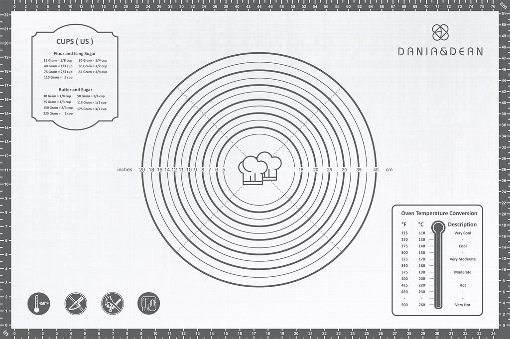 Silicone Mat, 24 x 36inch Extra Large Non-stick Pastry Baking Mat with Measurement, Resuable Thick Cookie Sheet Counter Mat, Dough Rolling Mat, Oven Liner, Fondant/Pie Crust Mat