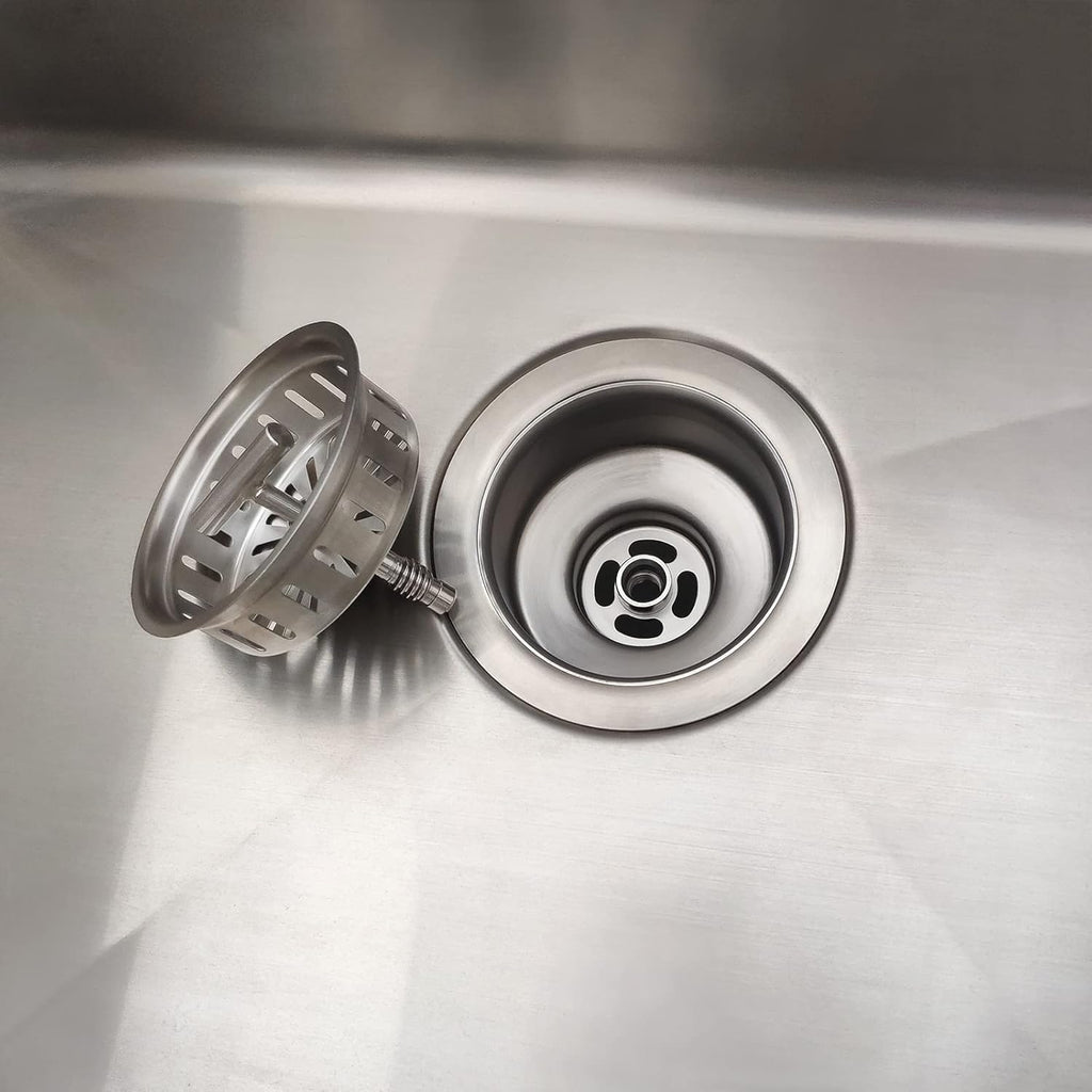 3-1/2 Inch Brushed Nickel Sink Strainers for Kitchen Sink, Stainless Steel Kitchen Sink Drain Strainer Assembly with Strainer Basket And Drain Stopper, US Standard Kitchen Sink Drain Replacement