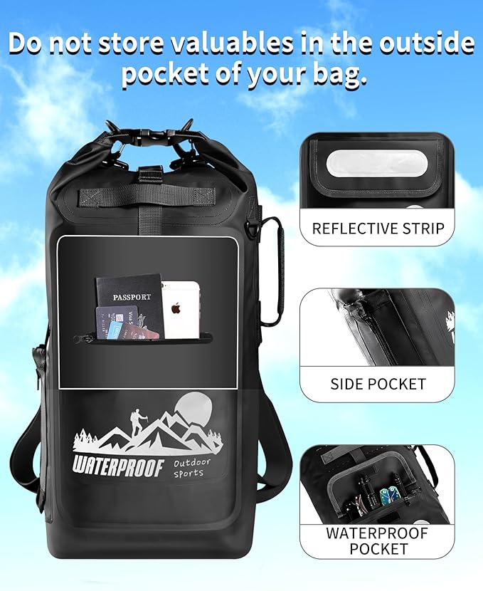 IDRYBAG Dry Bag Backpack Waterproof Floating 20L/30L/40L, Dry Bags Waterproof Backpack for Men, Dry Sack Waterproof Bag