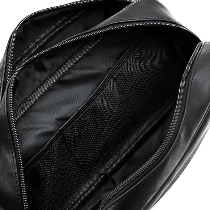 Sumnacon Toiletry Bags, Unisex PU Leather Waterproof Travel Toiletry Bag Organizer Perfect for Shaving Grooming Dopp Kit & Household Business Vacation, Cosmetic Bag with Portable Handle