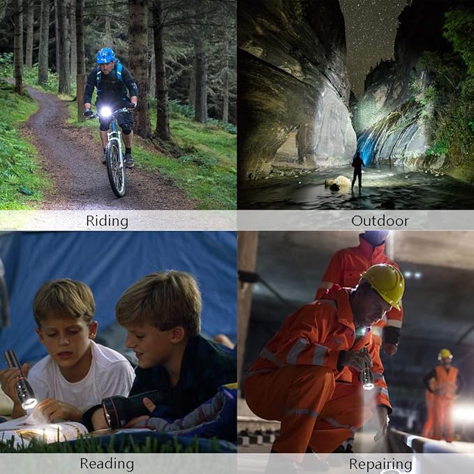 2 Pcs LED Flashlight 5000 Lux COB Lantern+ Flashlight in-1with Zoom LED Flashlight Lantern