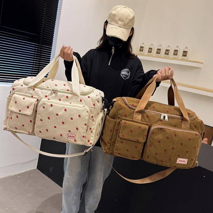 Small Gym Bag for Women, Travel Duffle Bag Carry On Weekender Bag with Shoe Compartment