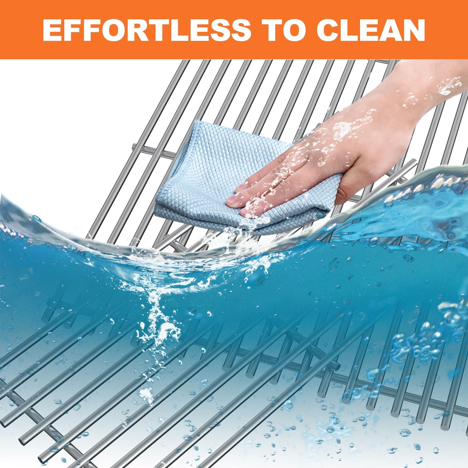 KEESHA Grill Grates for Weber Spirit 300 and GS4 Spirit II 300 Series, Spirit 700, Genesis Silver B & C, Solid Food Grade 304 Stainless Steel Cooking Grates