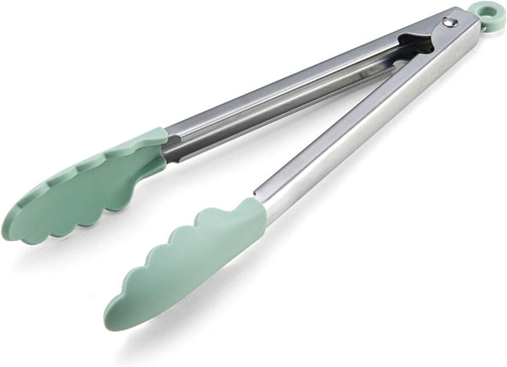 KitchenAid Gourmet Silicone-Tipped Stainless Steel Tongs, 12 Inch, Pistachio