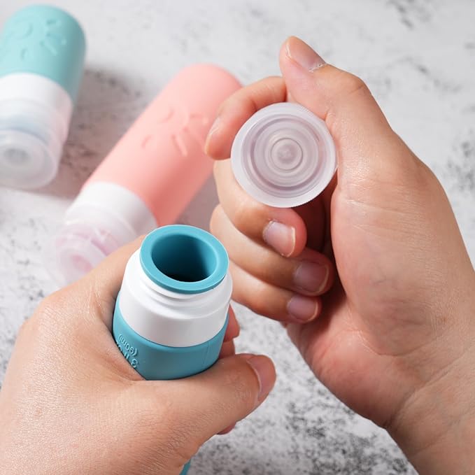 18 Pack travel Bottles for Toiletries, TSA Approved Silicone Travel Containers Leak Proof Refillable Travel Accessories for Shampoo Conditioner Lotion Body Wash(Multicolored B)