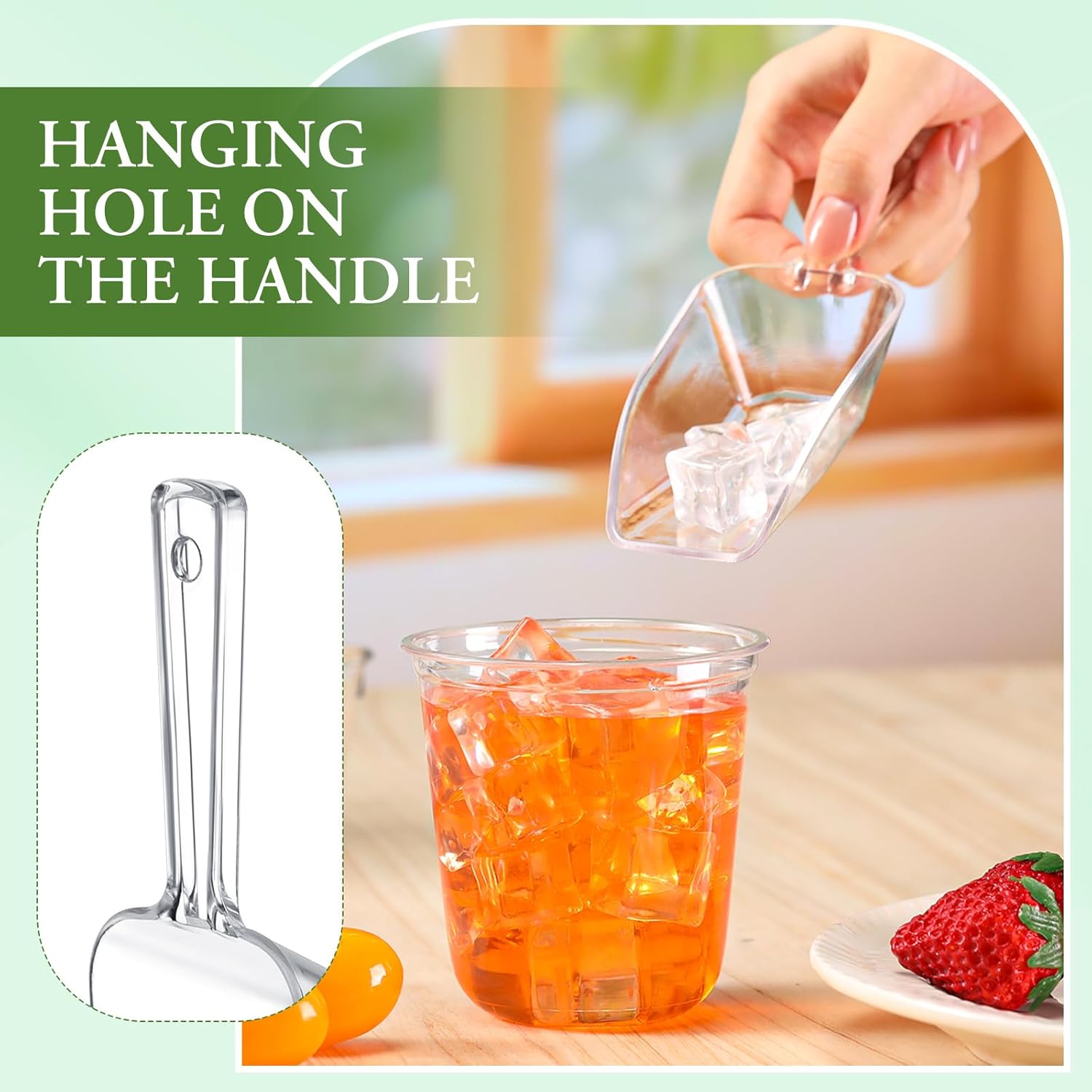 Roshtia 6 Pcs Plastic Serving Tongs Mini Kitchen Tongs Utility and Plastic Kitchen Scoops Clear Ice Scoop Mini Clear Buffet Scoop for Candy Dessert Buffet Ice Snack Coffee Tea