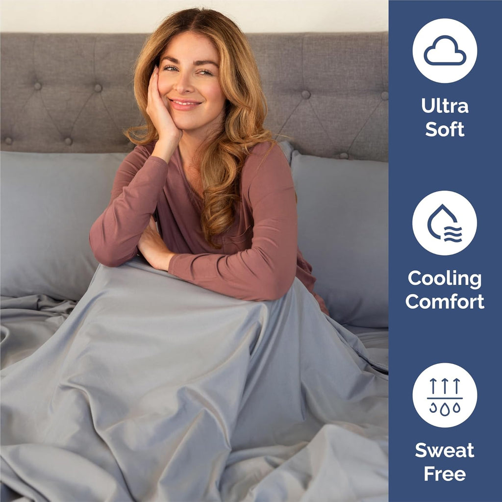 King Size 4 Piece Sheet Set - Comfy Breathable & Cooling Bed Sheets Set - Hotel Luxury Bedding for Women, Men, Kids, Teens, Boys & Girls - Deep Pockets, Soft and Wrinkle Free - Oeko-Tex - Steel Blue