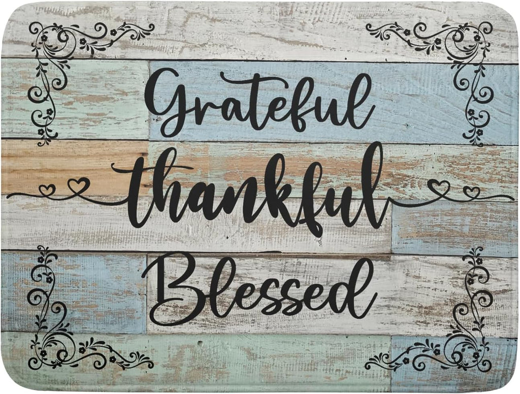 Rustic Wood Dish Drying Mat 18x24 Inch Grateful Thankful Blessed Kitchen Drainer Mats Absorbent Microfiber Rack Holder Countertop Pad