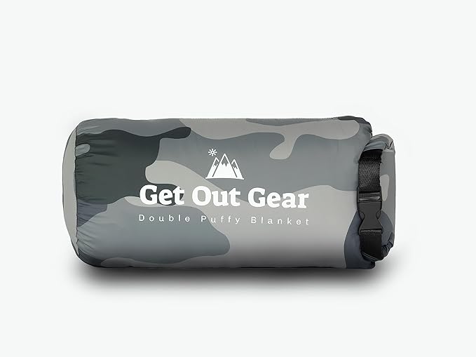 Down Camping Blanket - Puffy, Packable, Lightweight and Warm | Ideal for Outdoors, Travel, Stadium, Festivals, Beach, Hammock | 650 Fill Power Water-Resistant Backpacking Quilt