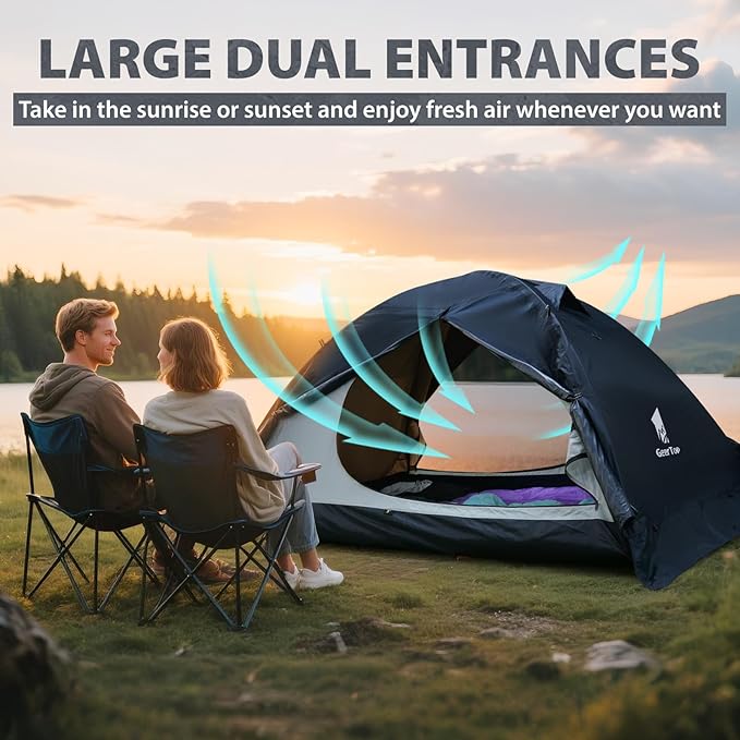GEERTOP Ultralight 2 Person Backpacking Tent 4 Season Waterproof Camping Tent Double Layer Cold Weather Easy Set Up Tents for Family Camp, Hiking, Hunting Outdoor Mountaineering Travel